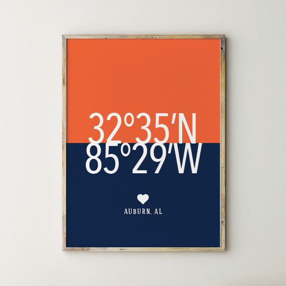 Stylish Auburn University wall art for students and grads
