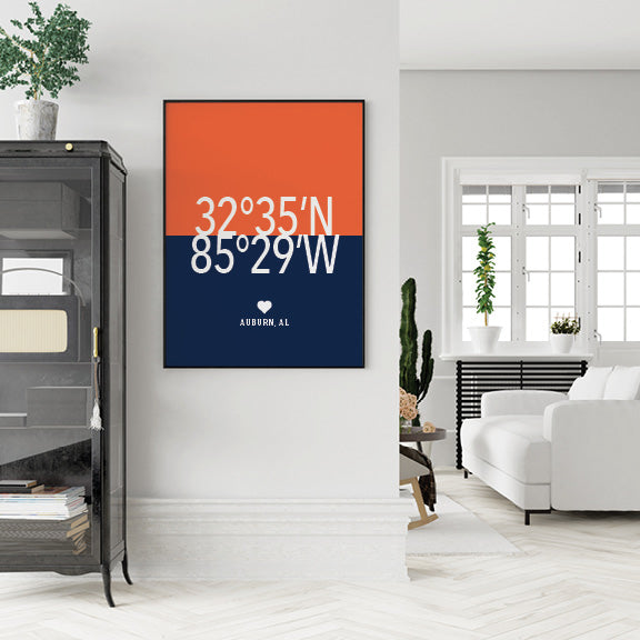 Auburn city skyline art print graduation gift