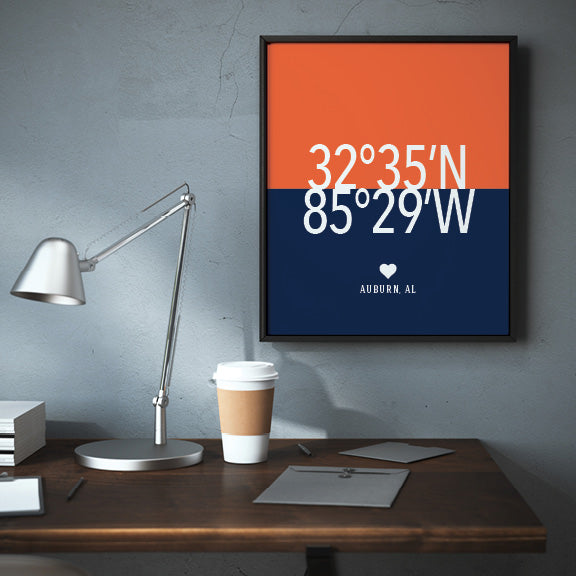 Alabama Auburn wall poster for alumni keepsake