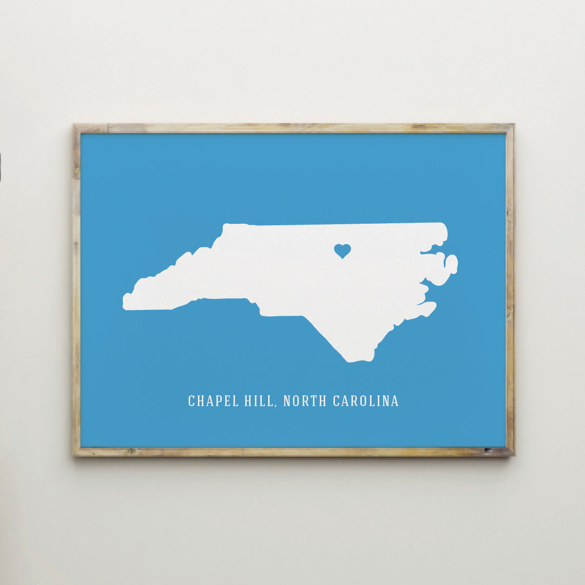 Chapel Hill North Carolina map poster for college dorm decor
