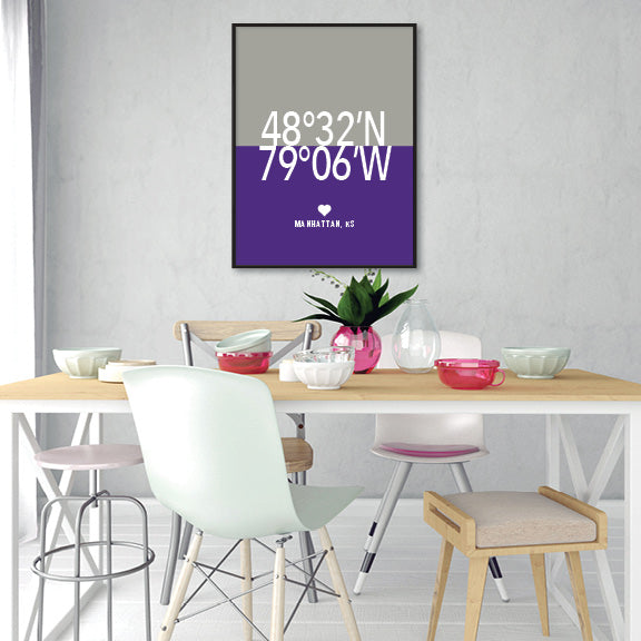 Modern Manhattan KS skyline print for home décor