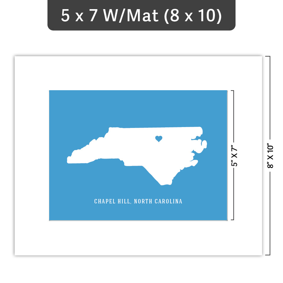 Chapel Hill college town poster for UNC dorm rooms
