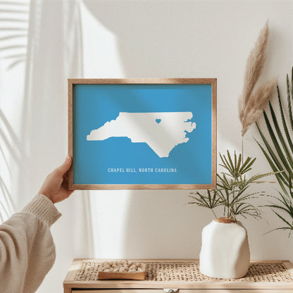 Modern Chapel Hill wall art print perfect as graduation gift