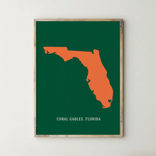University of Miami map print