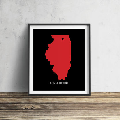 DeKalb Illinois Minimalist Wall Art