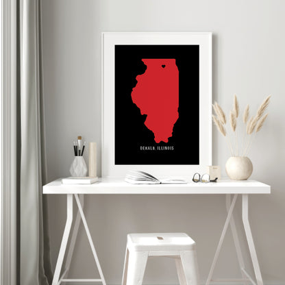 DeKalb Illinois Minimalist Wall Art