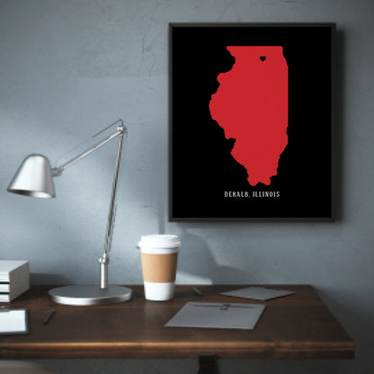 DeKalb Illinois Minimalist Wall Art