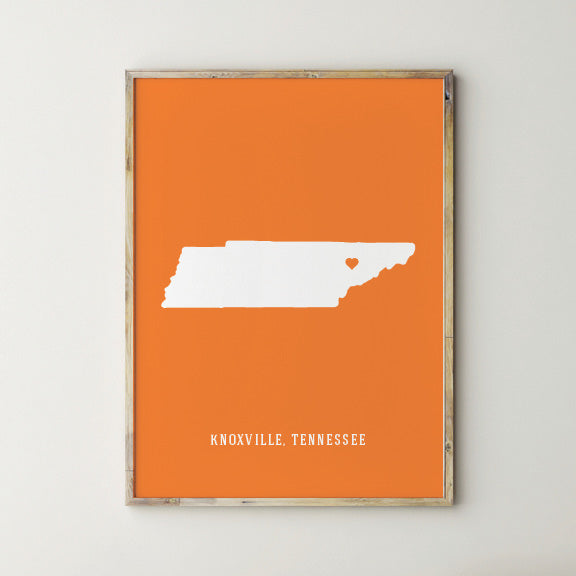 Knoxville Tennessee Map Print