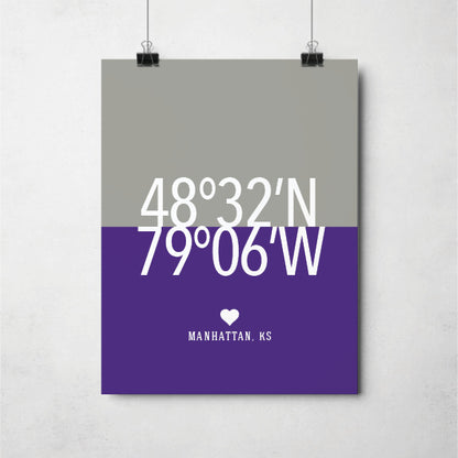 KSU Wildcats inspired Manhattan Kansas wall art gift