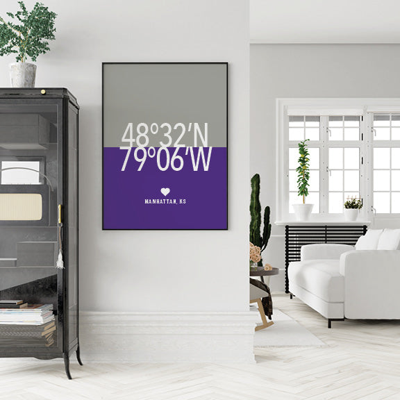 College town art Manhattan Kansas poster for students