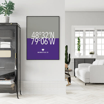 College town art Manhattan Kansas poster for students